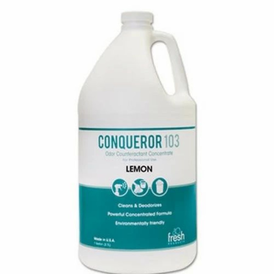 Restroom Supplies * | Fresh Products Air Fresheners And Odor Eliminators Conqueror 103 Odor Counteractant Concentrate, Lemon, 1 Gallon, 4/Carton