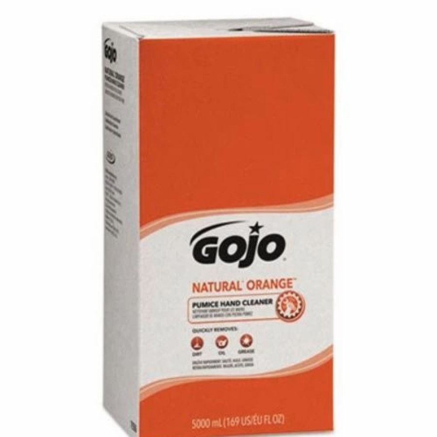 Restroom Supplies * | Hand Soaps And Hand Sanitizers Gojo Natural Orange Pumice Hand Cleaner, Citrus Scent, 5000 Ml Refill, 2/Carton