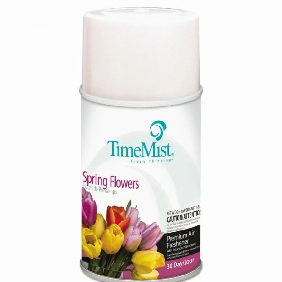 Restroom Supplies * | Air Fresheners And Odor Eliminators Timemist Premium Metered Air Freshener Refill, Spring Flowers, 5.3 Oz. Aerosol, 12/Carton