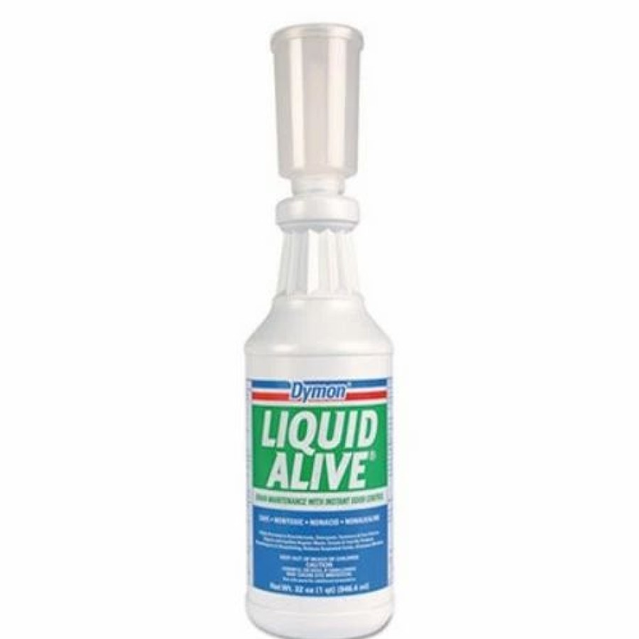 Restroom Cleaning Supplies * | Drain Openers Dymon Liquid Alive Enzyme Producing Bacteria 32 Oz. Bottle, 12/Carton