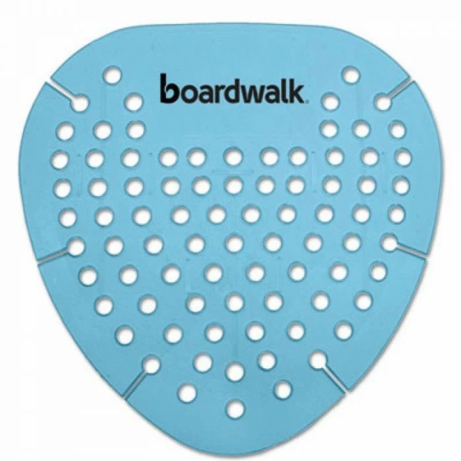 Restroom Cleaning Supplies * | Boardwalk Urinal Screens Gem Urinal Screen, Lasts 30 Days, Blue, Cotton Blossom Fragrance, 12/Box