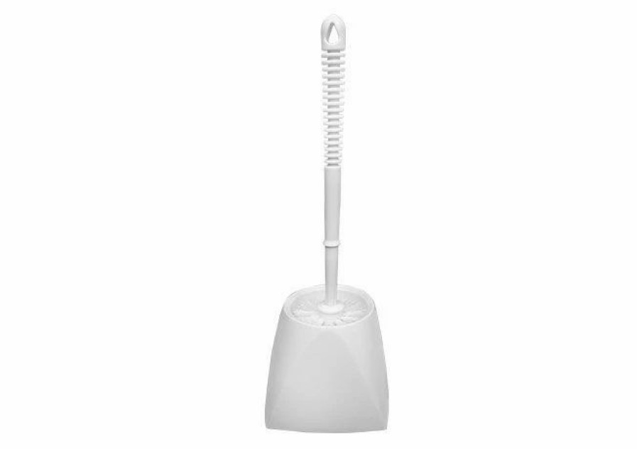 Restroom Cleaning Supplies * | Toilet Bowl Brushes Winco Br-15Set White Toilet Bowl Brush With Caddy