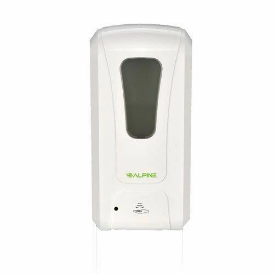 Restroom Dispensers * | Alpine Industries Soap Dispensers Alpine 430-L Automatic Hands-Free Gel Hand Sanitizer / Soap Dispenser, White, 1200 Ml