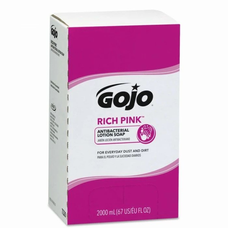 Restroom Supplies * | Hand Soaps And Hand Sanitizers Gojo Rich Pink Antibacterial Lotion Soap Refill, 2000 Ml, 4/Carton