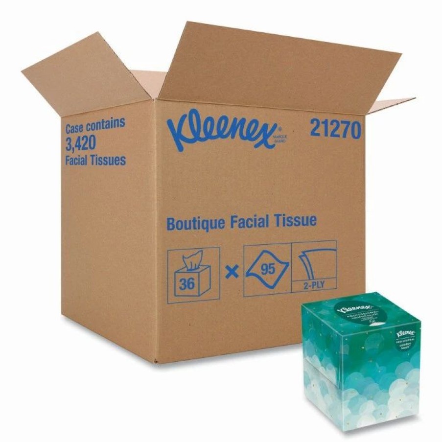 Restroom Supplies * | Toilet Paper And Tissues Kleenex Boutique White Facial Tissue, 2-Ply, Pop-Up Box, 95 Sheets/Box, 36 Boxes/Carton