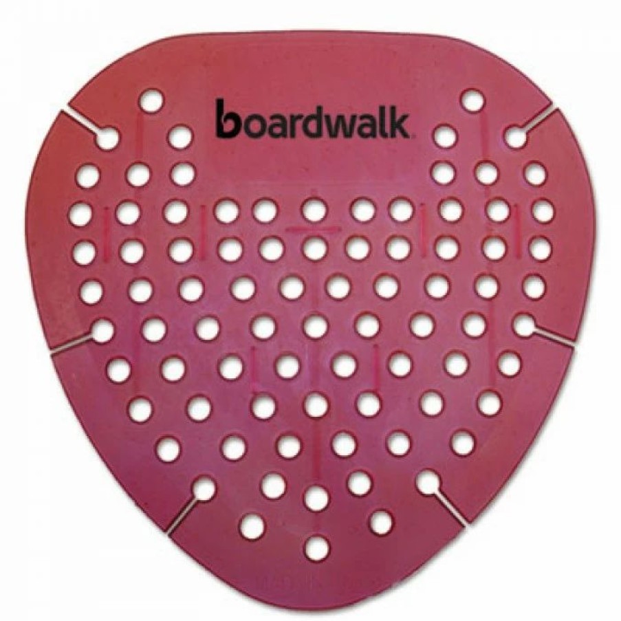 Restroom Cleaning Supplies * | Boardwalk Urinal Screens Gem Urinal Screen, Lasts 30 Days, Red, Spiced Apple Fragrance, 12/Box