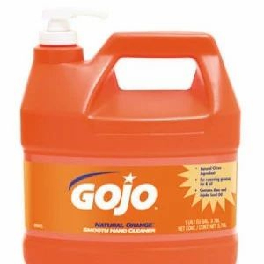 Restroom Supplies * | Hand Soaps And Hand Sanitizers Gojo Natural Orange Hand Cleaner, Citrus, 1 Gallon Pump Dispenser 4/Carton