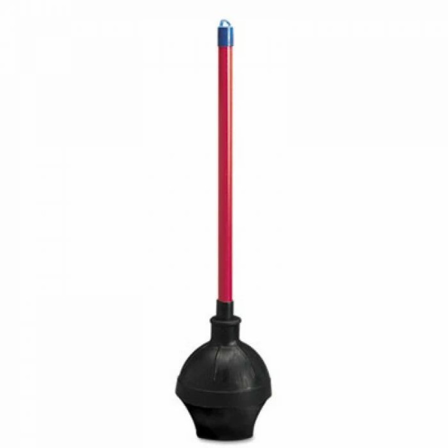 Restroom Cleaning Supplies * | Boardwalk Toilet Plungers Toilet Plunger, 18 Plastic Handle W/ 5 5/8 Dia Bowl, Red/Black