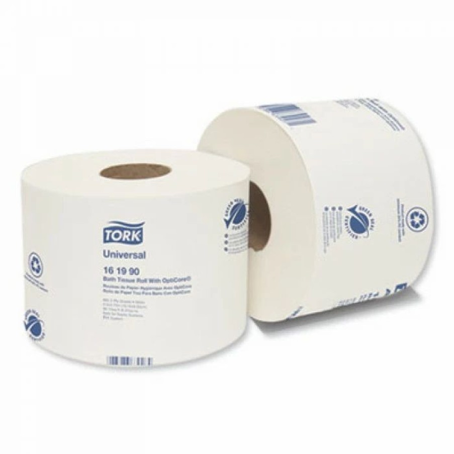 Restroom Supplies * | Tork Toilet Paper And Tissues Universal 2-Ply Bath Tissue Roll With Opticore, 865 Sheets/Roll, 36/Carton