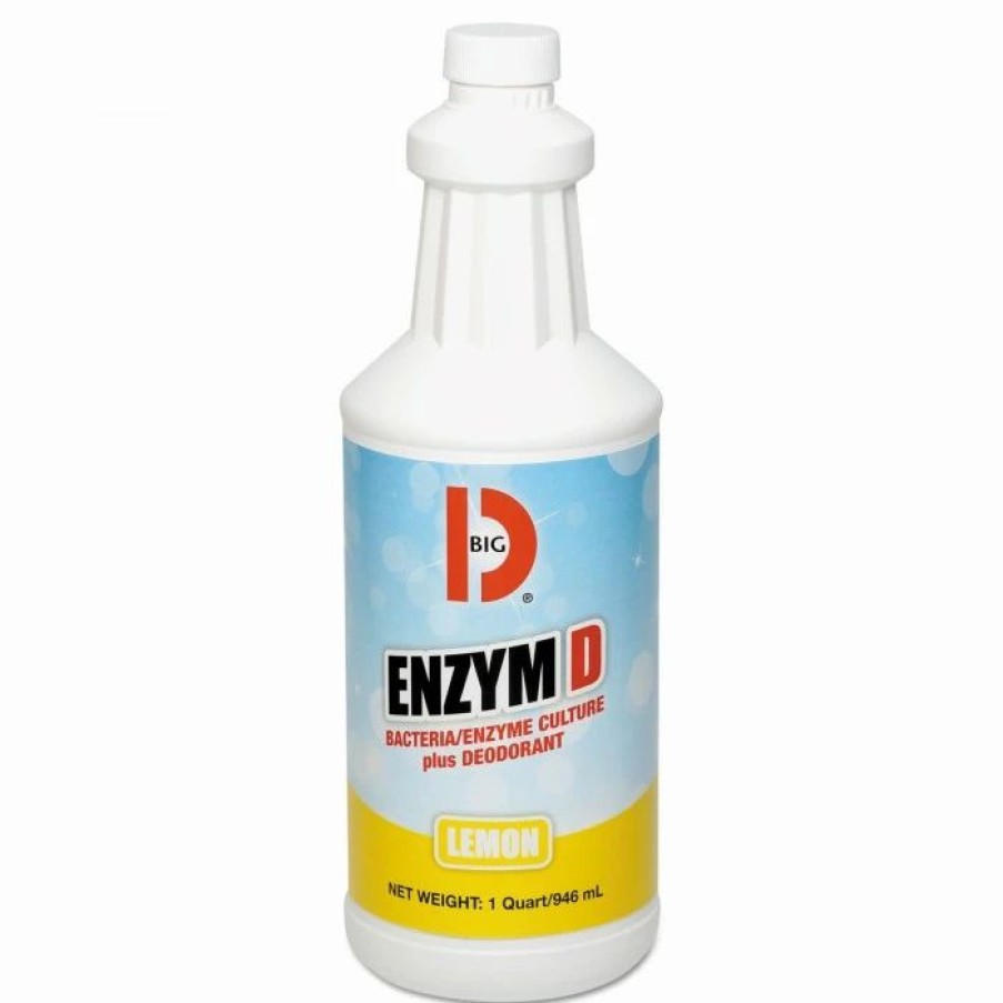 Restroom Supplies * | Air Fresheners And Odor Eliminators Big D Enzyme D Digester Liquid Deodorant, Lemon, 32 Oz., 12/Carton