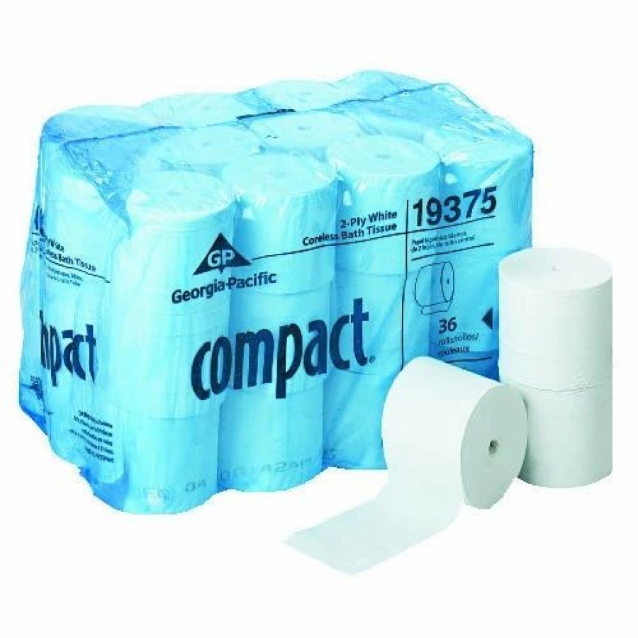 Restroom Supplies * | Georgia Pacific Toilet Paper And Tissues Compact Coreless 2-Ply Bath Tissue, 1500 Sheets/Roll, 18 Rolls/Carton