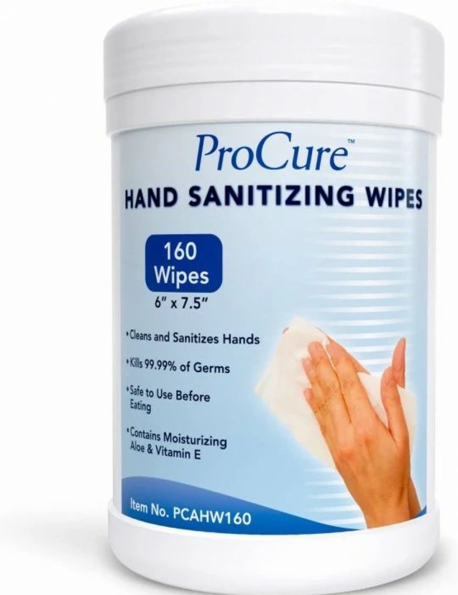 Restroom Supplies * | Hand Cleaning And Sanitizing Wipes Procure Hand Sanitizing Wipes Canister, 160 Wipes- Expired Date