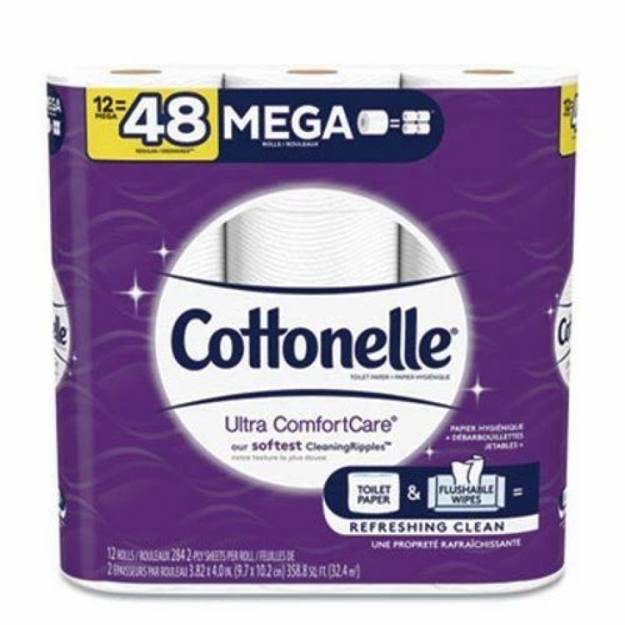 Restroom Supplies * | Toilet Paper And Tissues Cottonelle Ultra Cleancare Toilet Paper, Mega Rolls, 284 Sheets/Roll, 12 Rolls/Carton