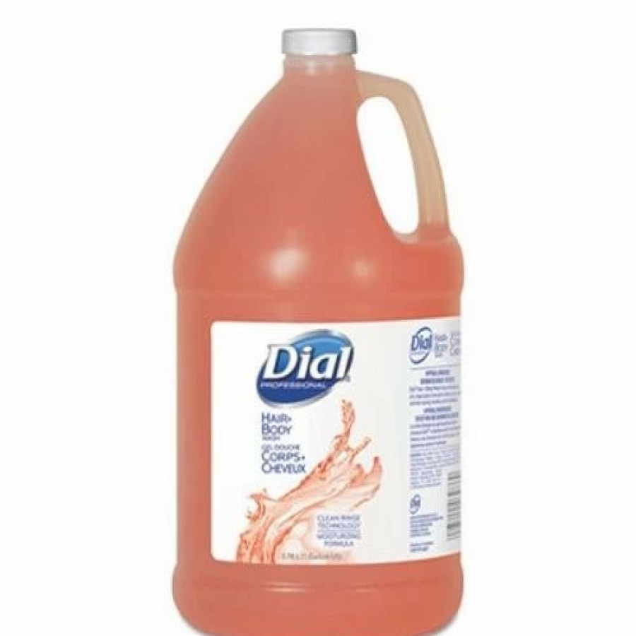 Restroom Supplies * | Hand Soaps And Hand Sanitizers Dial Professional Body & Hair Care, 1 Gallon, Gender-Neutral Peach Scent, 4/Carton