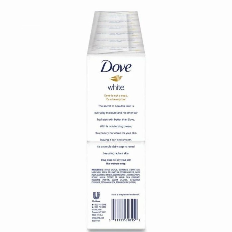 Restroom Supplies * | Hand Soaps And Hand Sanitizers Dove White Beauty Bar, Light Scent, 4.25 Oz., 72/Carton