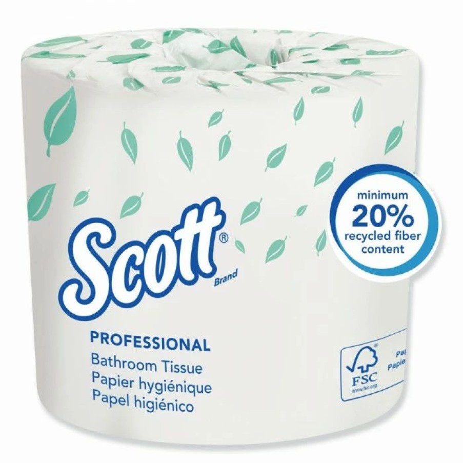 Restroom Supplies * | Toilet Paper And Tissues Scott Essential Standard Roll 2-Ply Bathroom Tissue, 550 Sheets/Roll, 20 Rolls/Carton