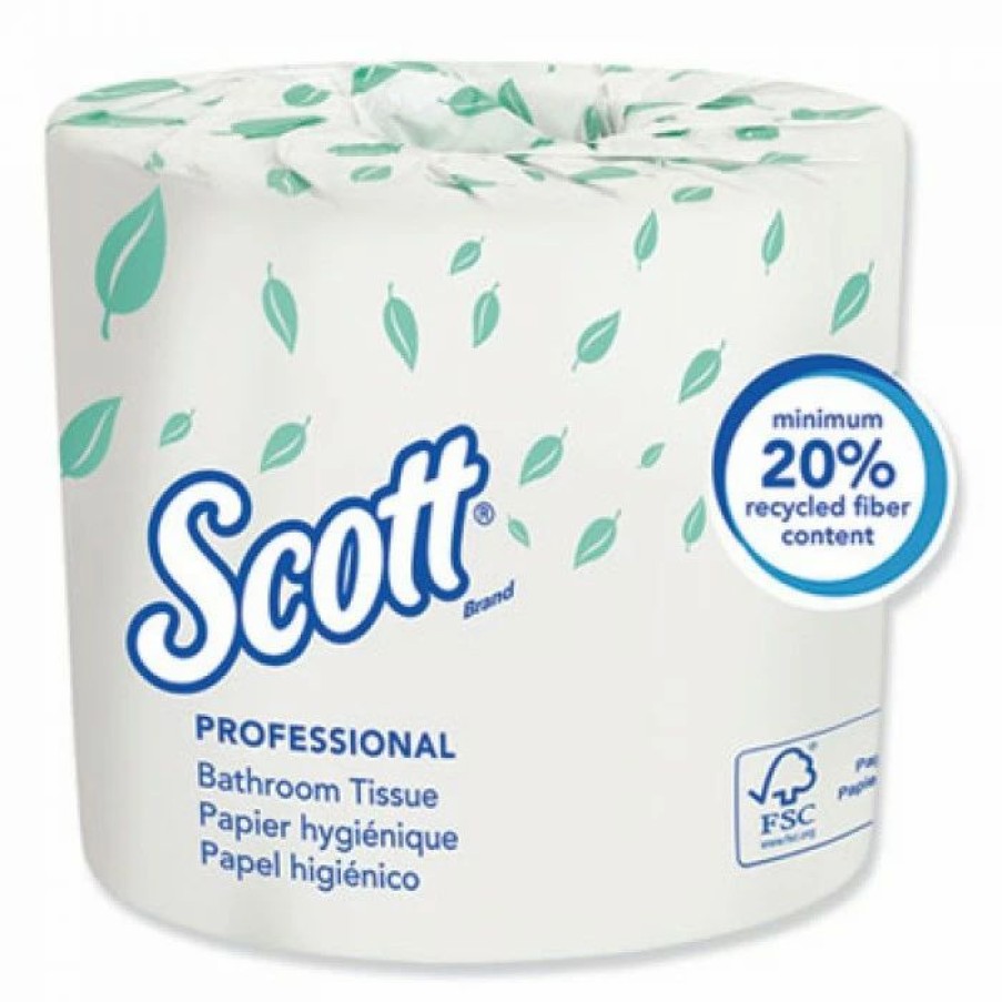 Restroom Supplies * | Scott Toilet Paper And Tissues Essential Standard Roll Bathroom Tissue, Septic Safe, 2-Ply, White, 550 Sheets/Roll, 80/Carton