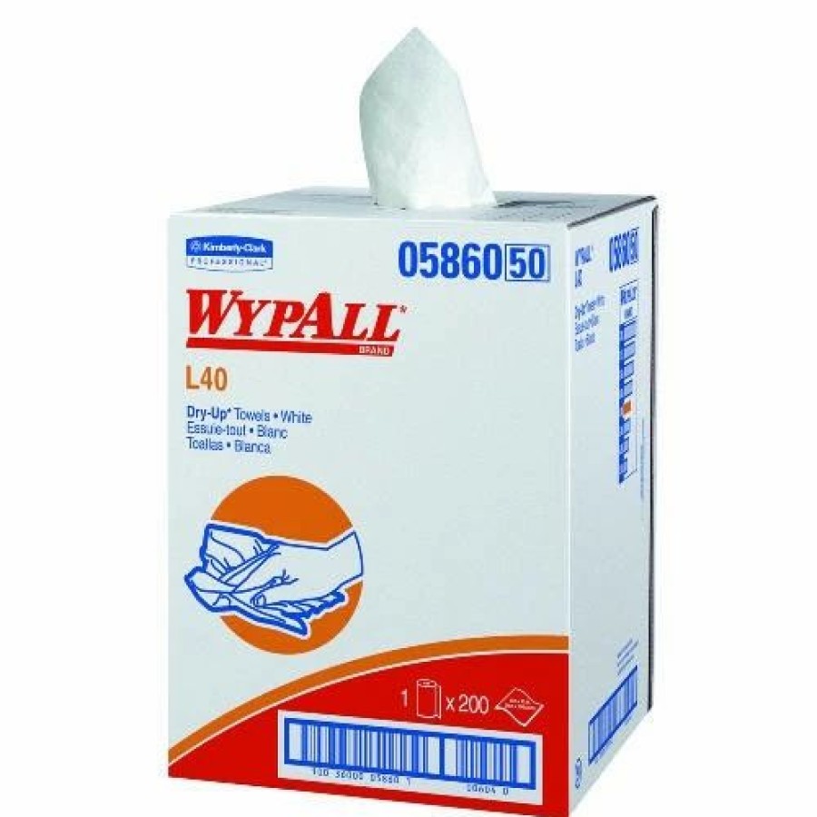 Restroom Supplies * | Hand Cleaning And Sanitizing Wipes Wypall L40 Dry Up Disposable Bath-Sized Towels, 200 Towels/Carton