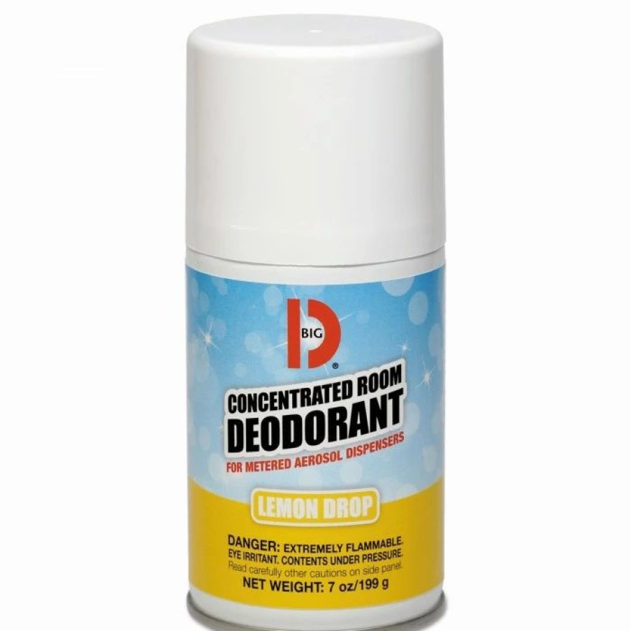 Restroom Supplies * | Air Fresheners And Odor Eliminators Big D Metered Concentrated Room Deodorant, Lemon Scent, 7 Oz. Aerosol, 12/Carton