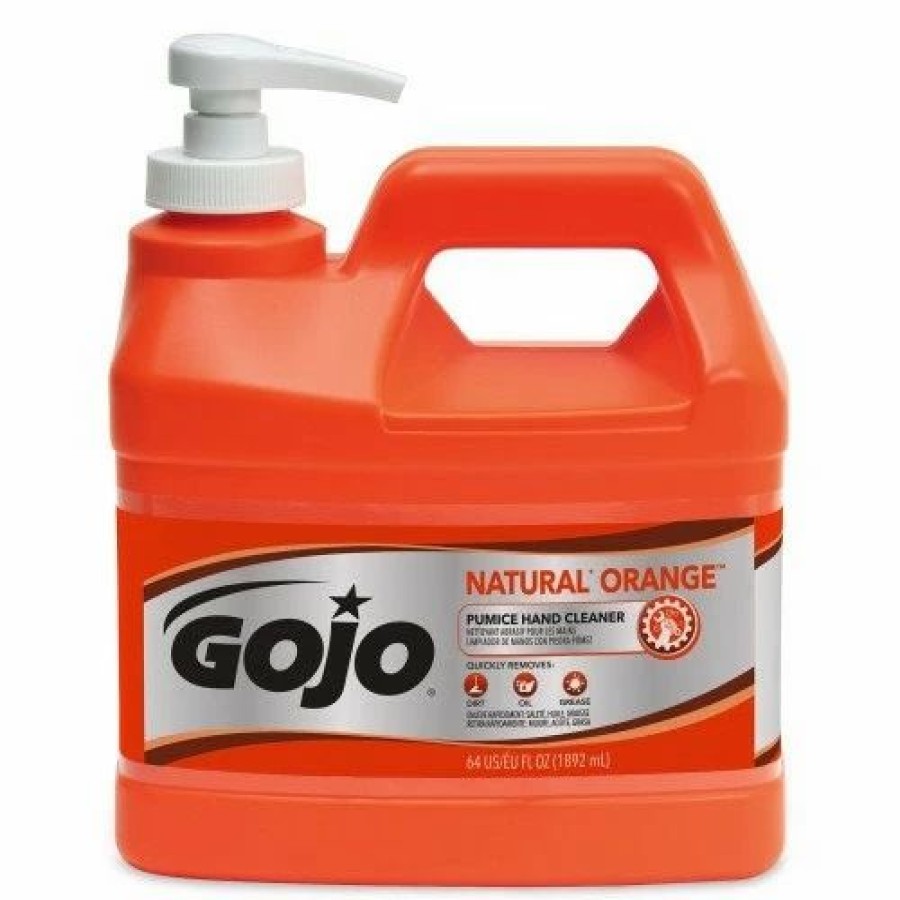 Restroom Supplies * | Hand Soaps And Hand Sanitizers Gojo Natural Orange Pumice Hand Cleaner, Citrus,1/2 Gallon, Pump Bottle, 4/Carton