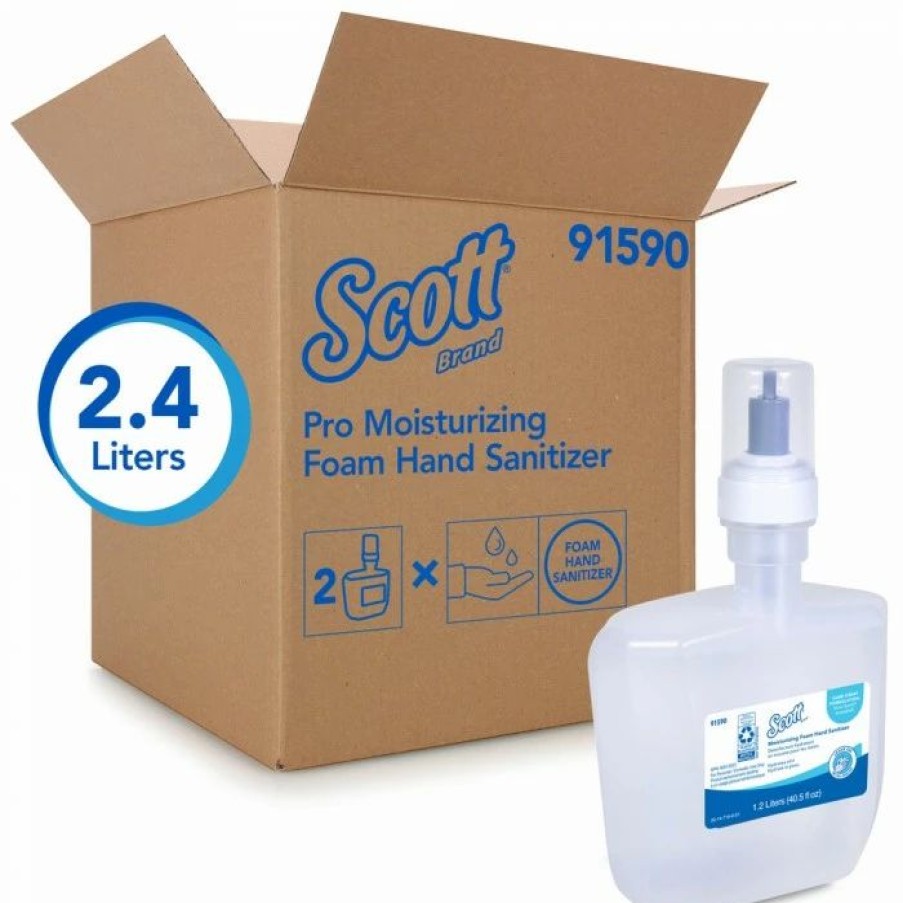 Restroom Supplies * | Hand Soaps And Hand Sanitizers Scott Pro Moisturizing Foam Hand Sanitizer, 1200 Ml, 2/Carton