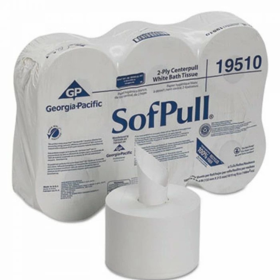 Restroom Supplies * | Georgia Pacific Toilet Paper And Tissues Sofpull 2-Ply High Capacity Center Pull Tissue, 1000 Sheets/Roll, 6 Rolls/Carton