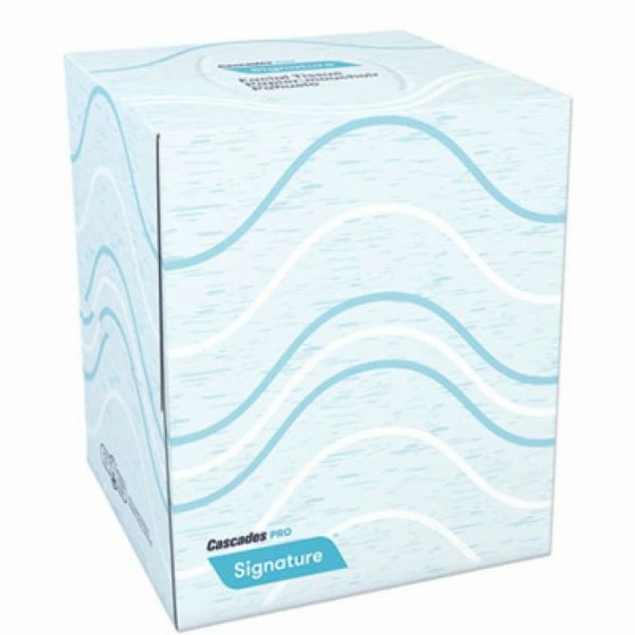 Restroom Supplies * | Cascades Pro Toilet Paper And Tissues Signature Facial Tissue, 2-Ply, White, 90 Sheets/Box, 36 Boxes/Carton