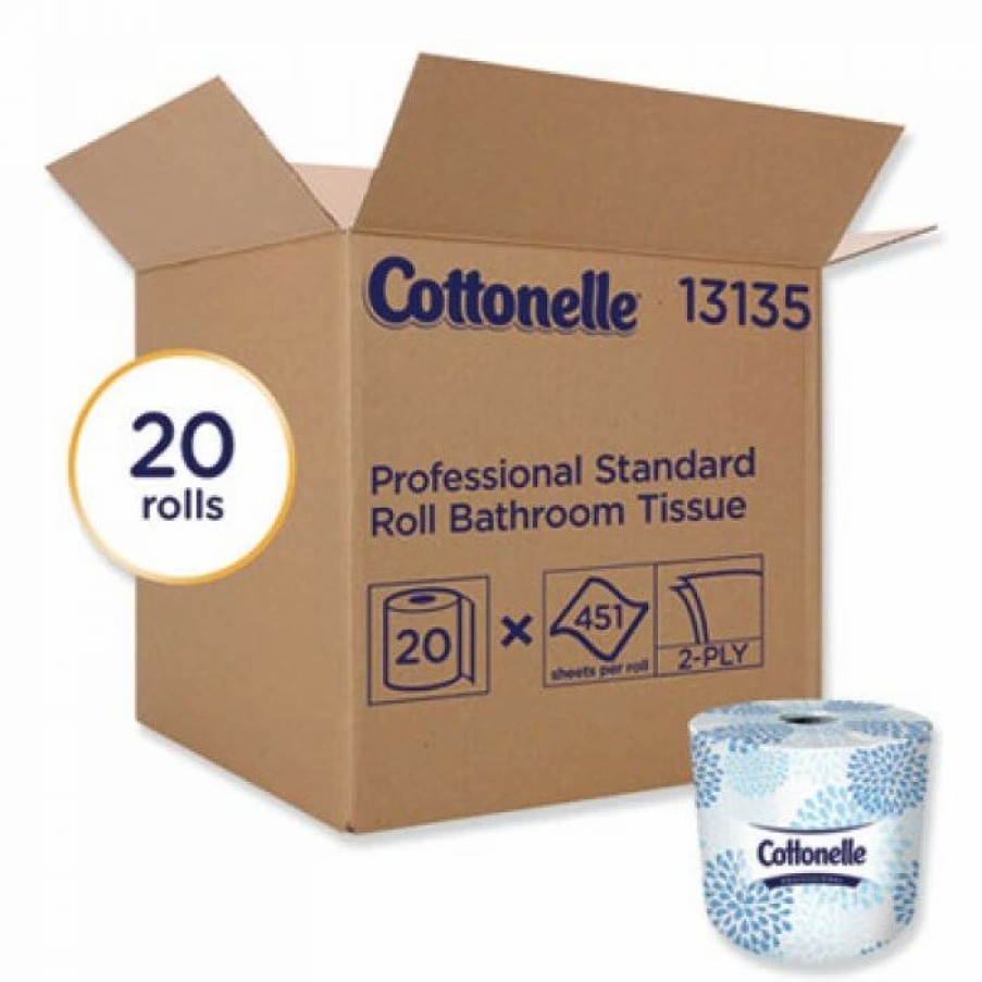 Restroom Supplies * | Toilet Paper And Tissues Cottonelle Two-Ply Bathroom Tissue, White, 451 Sheets/Roll, 20 Rolls/Carton