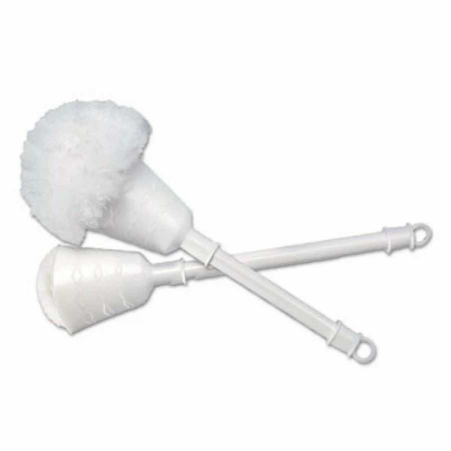 Restroom Cleaning Supplies * | Boardwalk Toilet Bowl Brushes Cone Bowl Mop, 10 Handle, 2 Dia. Head, Plastic, White, 25/Carton