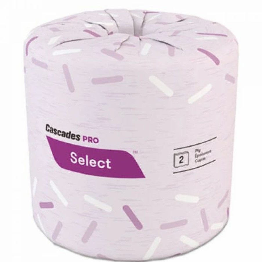 Restroom Supplies * | Cascades Pro Toilet Paper And Tissues Select Standard 2-Ply Bath Tissue, 4 X 3.19, 500/Roll, 96/Carton