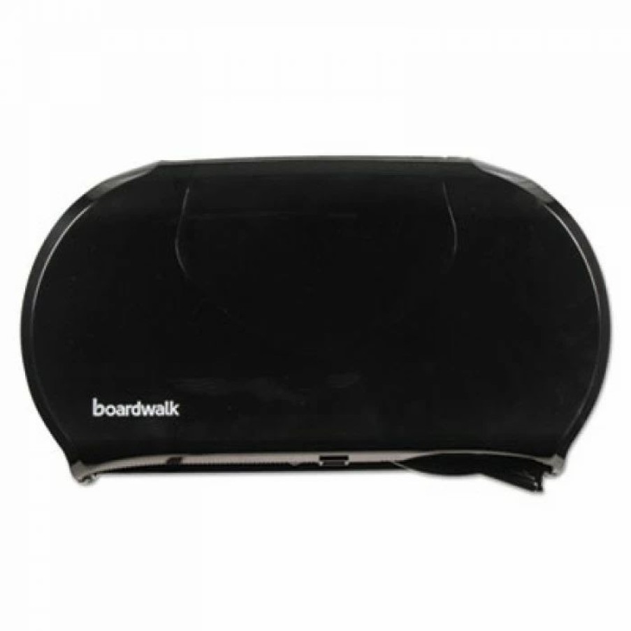 Restroom Dispensers * | Boardwalk Toilet Paper Dispensers Jumbo Twin Toilet Tissue Dispenser, Black, 20 1/4 X 12 1/4